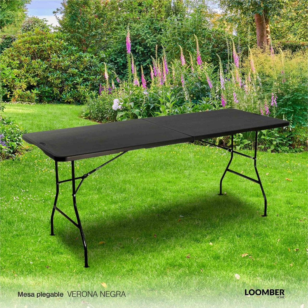 Mesa Plegable Negra 180 Verona