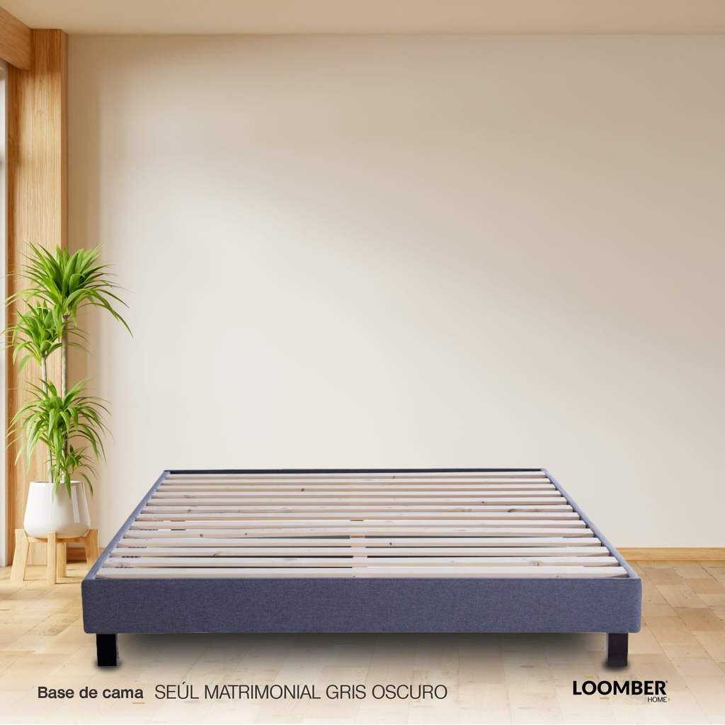 Base de Cama Seúl Matrimonial Gris Oscuro