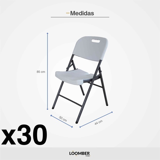 [9900215] Combo 30 sillas plegables blancas  (JM-X53)